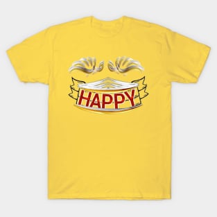 happy text art designs. T-Shirt